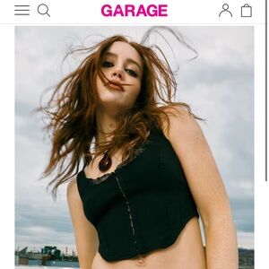 Garage Faye Lace Trim Corset lace top with adjustable straps Sexy Feminine